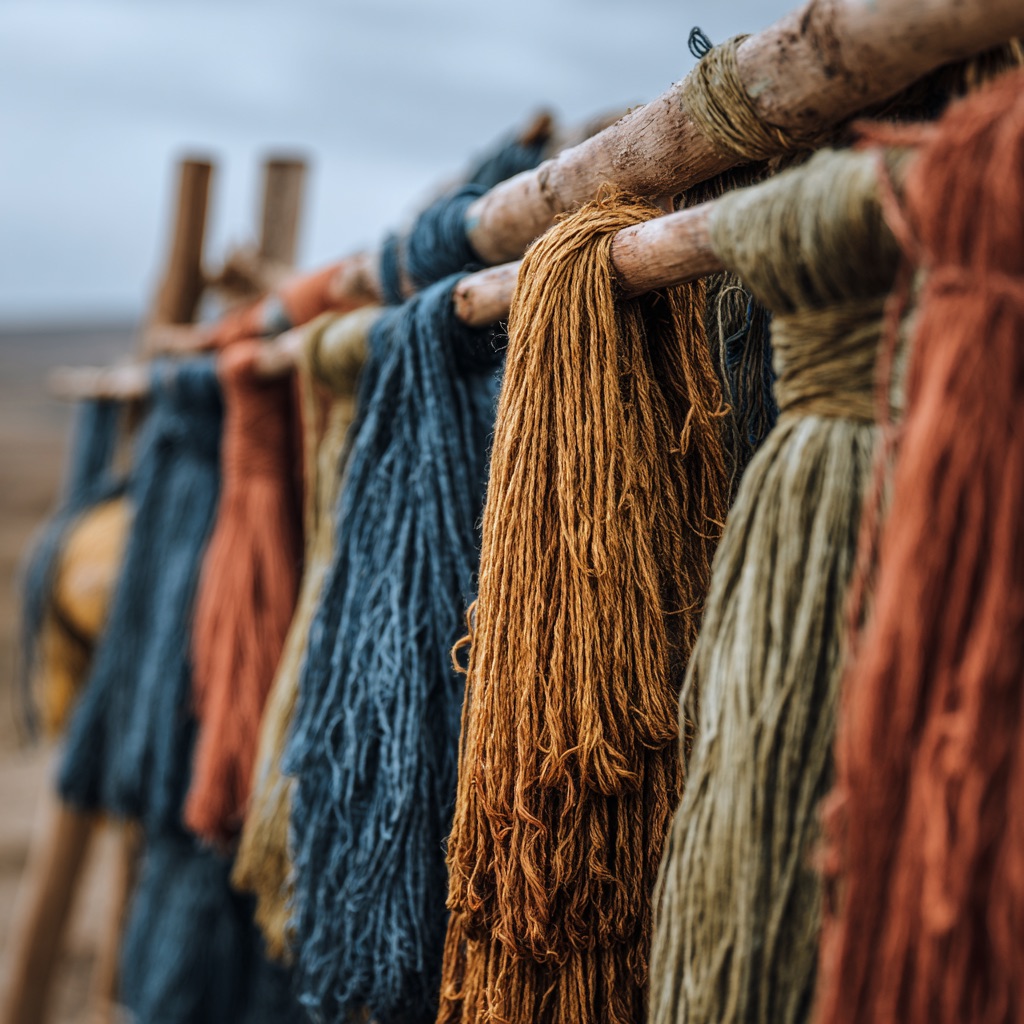 The yarn is prepared and dyed